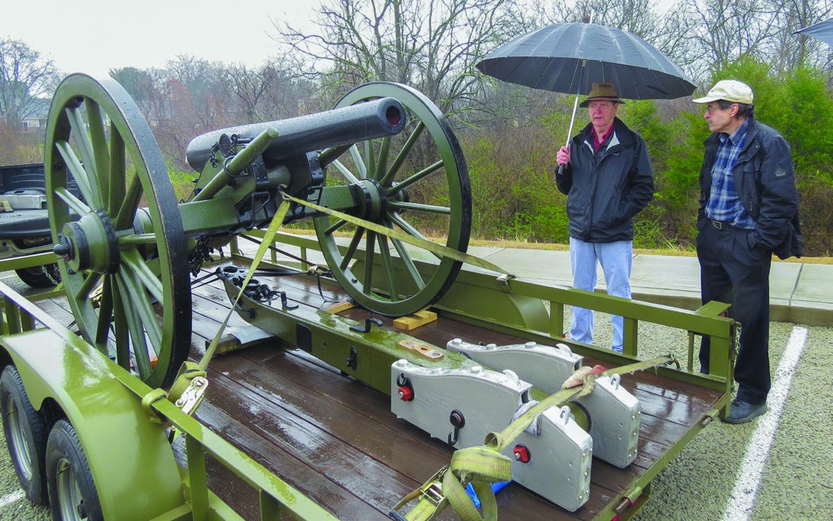 Thomas Bailey of Historical Ordnance Works of Woodstock, Ga., on the right. Franklin Charge’s Cullen Smith on the left.