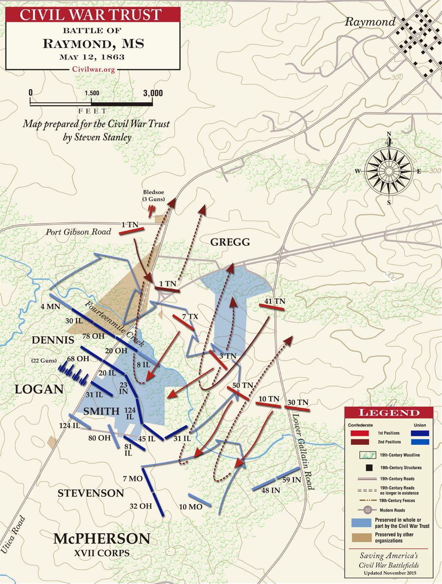 Battle of Raymond map. Courtesy Civil War Trust.