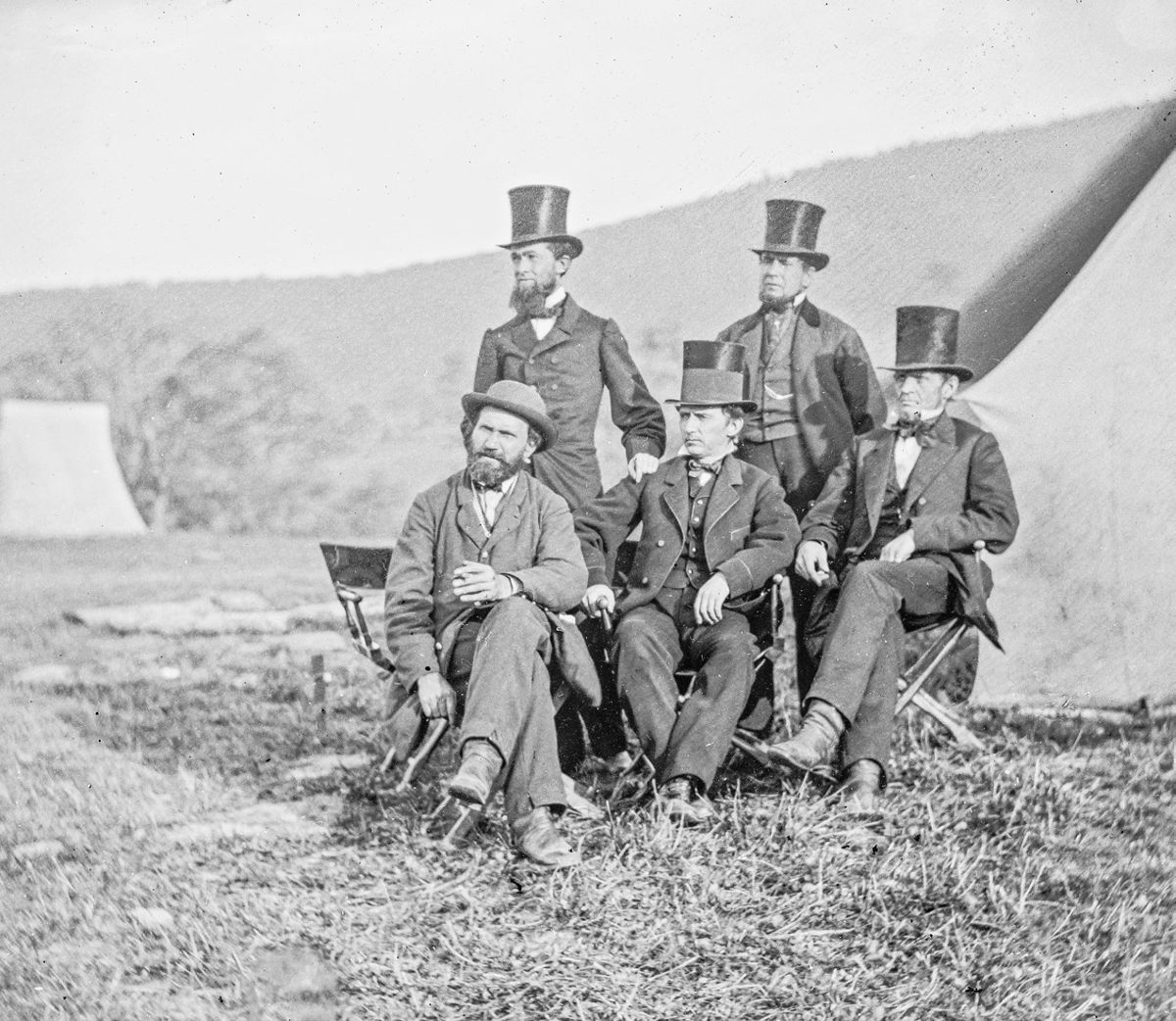 Antietam, Md. (vicinity). Maj. Allan Pinkerton, Secret Service Department and friends. (Library of Congress)
