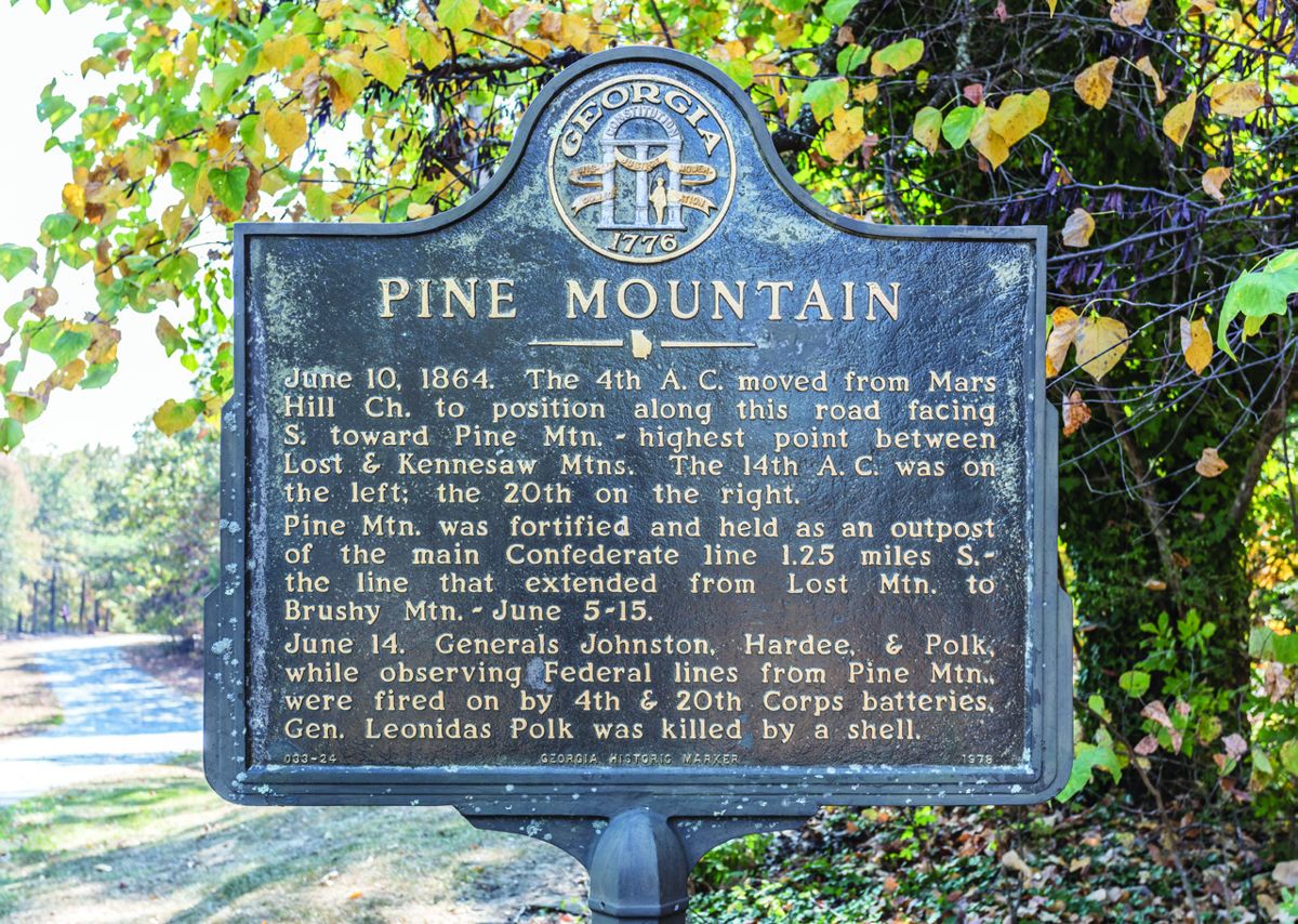 Pine Mountain historical marker located near the site where Polk was killed.