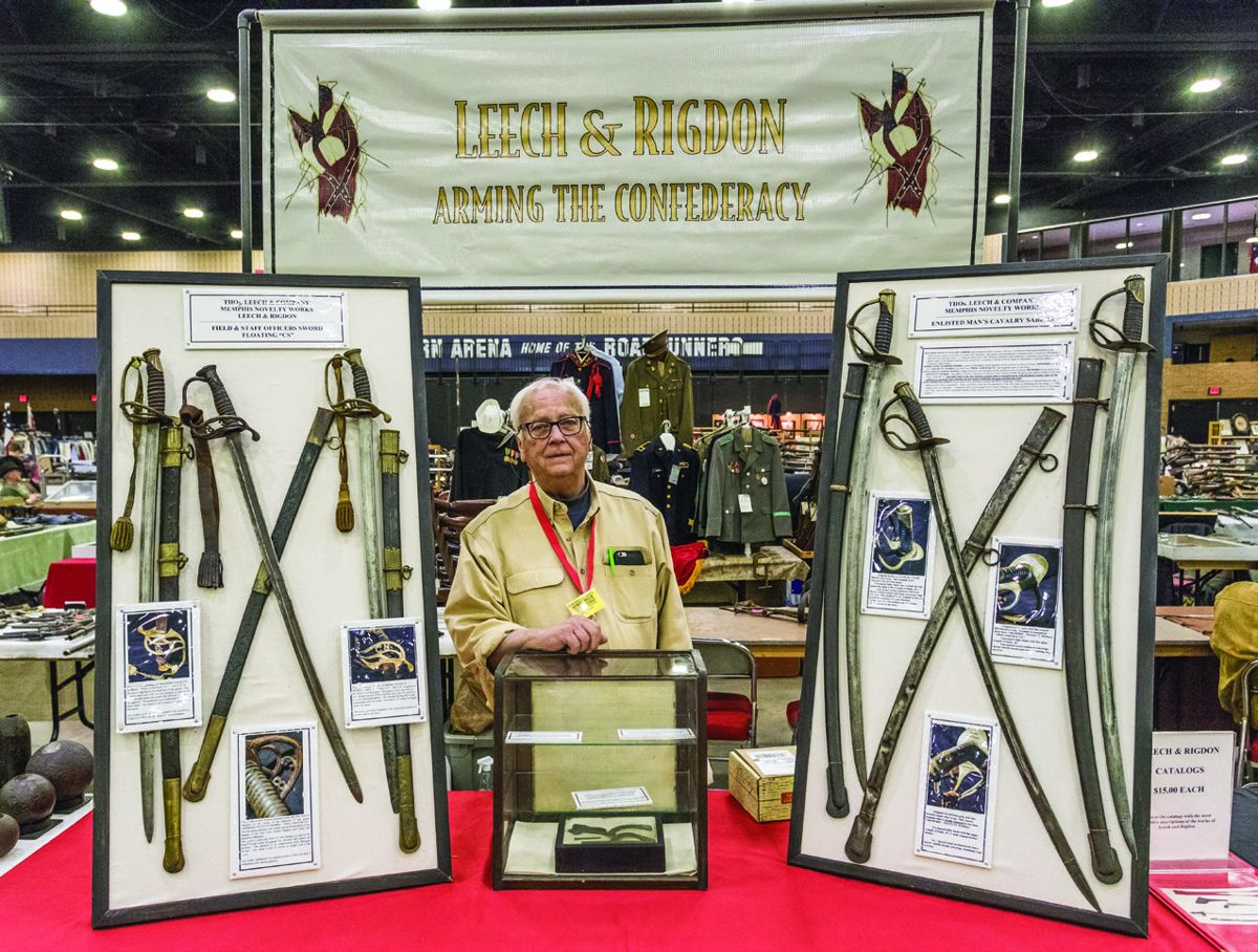 Bill Beard takes time to pose with his Confederate Leech & Rigdon display that won him the Chairman’s Award.