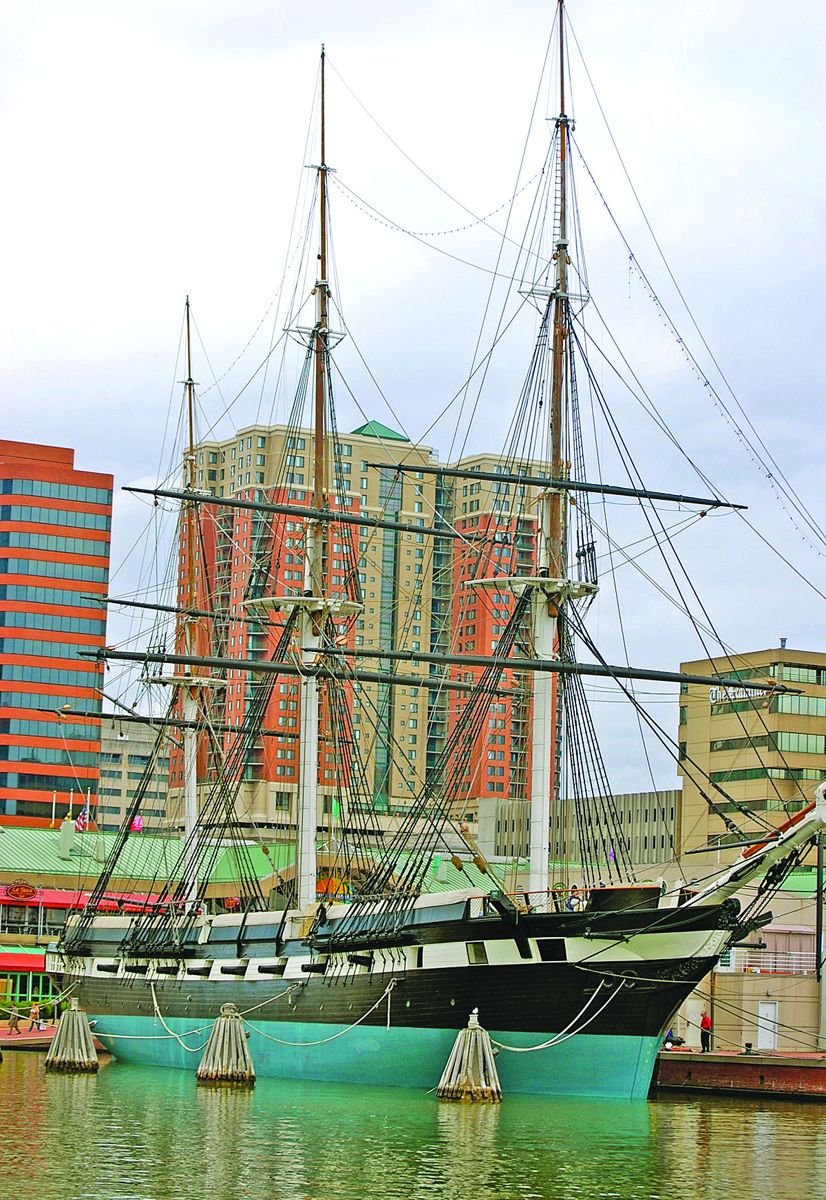 USS Constellation at Baltimore Inner Harbor. (Bryan Barnes, State of Maryland Tourism)