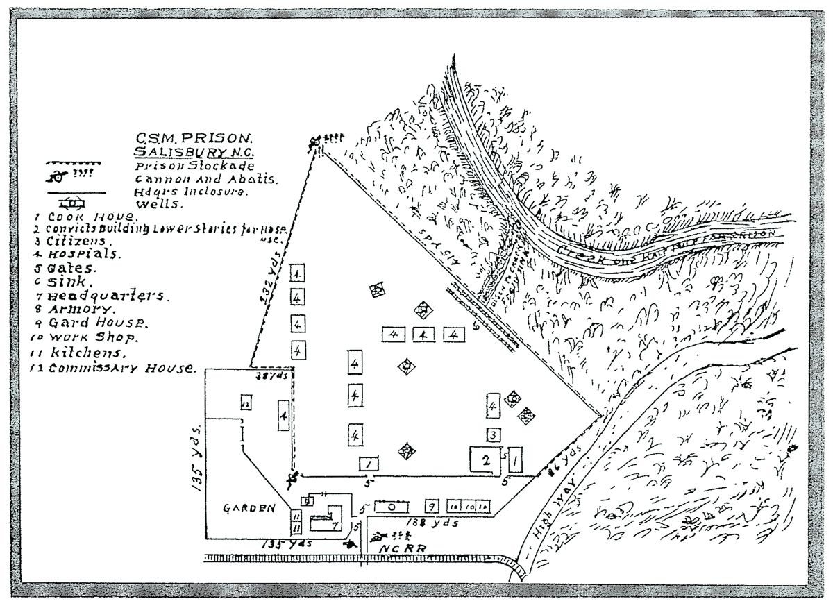 Plan of Salisbury Prison, drawn and used by Confederate Engineers.