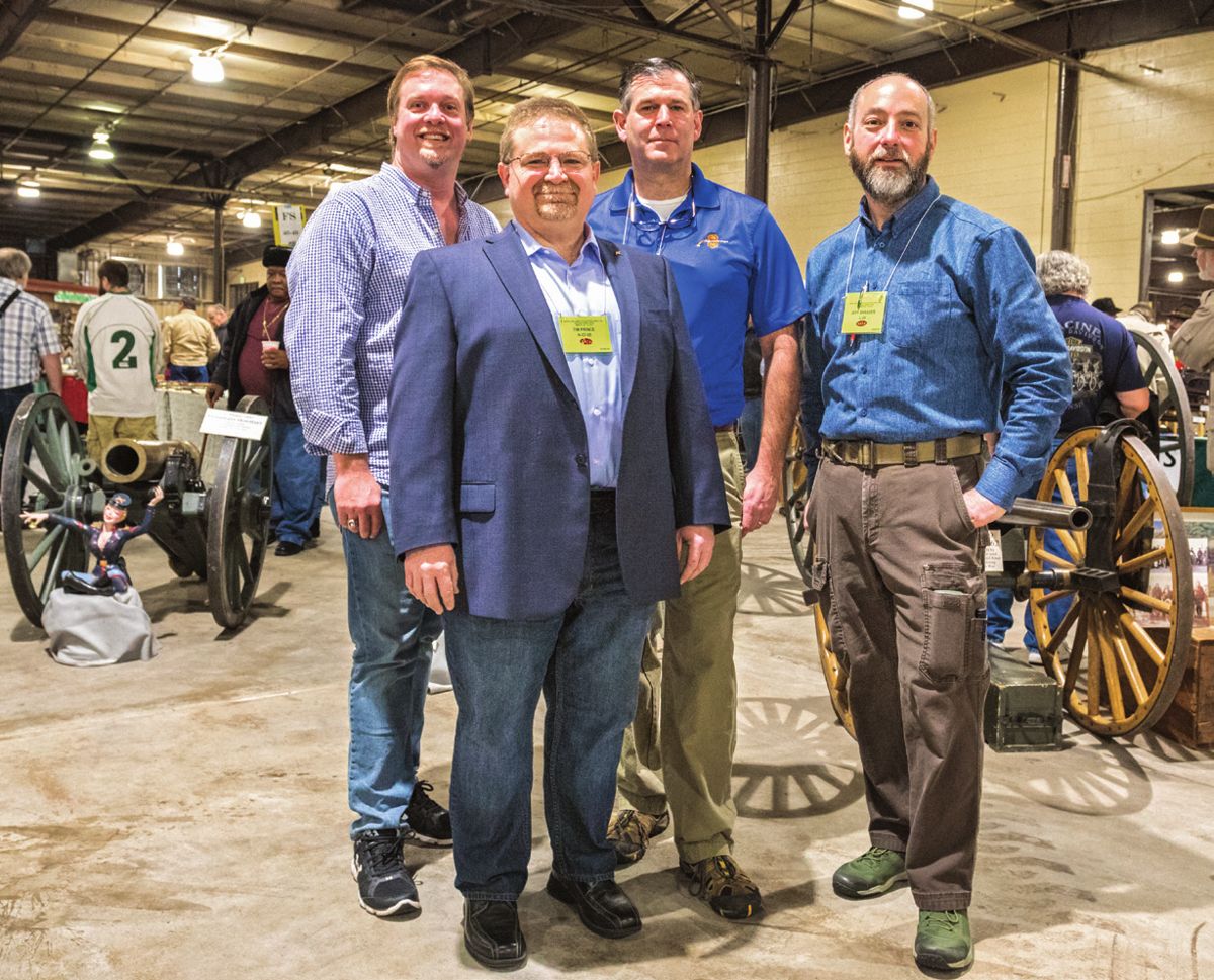 Antiques Roadshow appraisers: Rafael Eledge, owner of Shiloh Relics, Savannah, Tenn., Tim Prince, owner of College Hill Arsenal, Nashville, Tenn., Joel Bohy, Specialist, Historic Arms and Militaria, and Jeff Shrader, owner of Advance Guard Militaria, Burfordville, Mo.