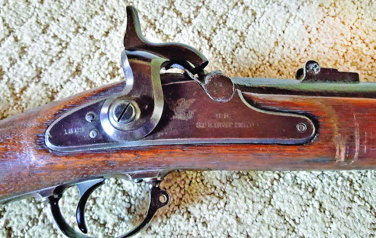 View of the lock area of Job Sargent’s rifle musket. (Bud Sargent)