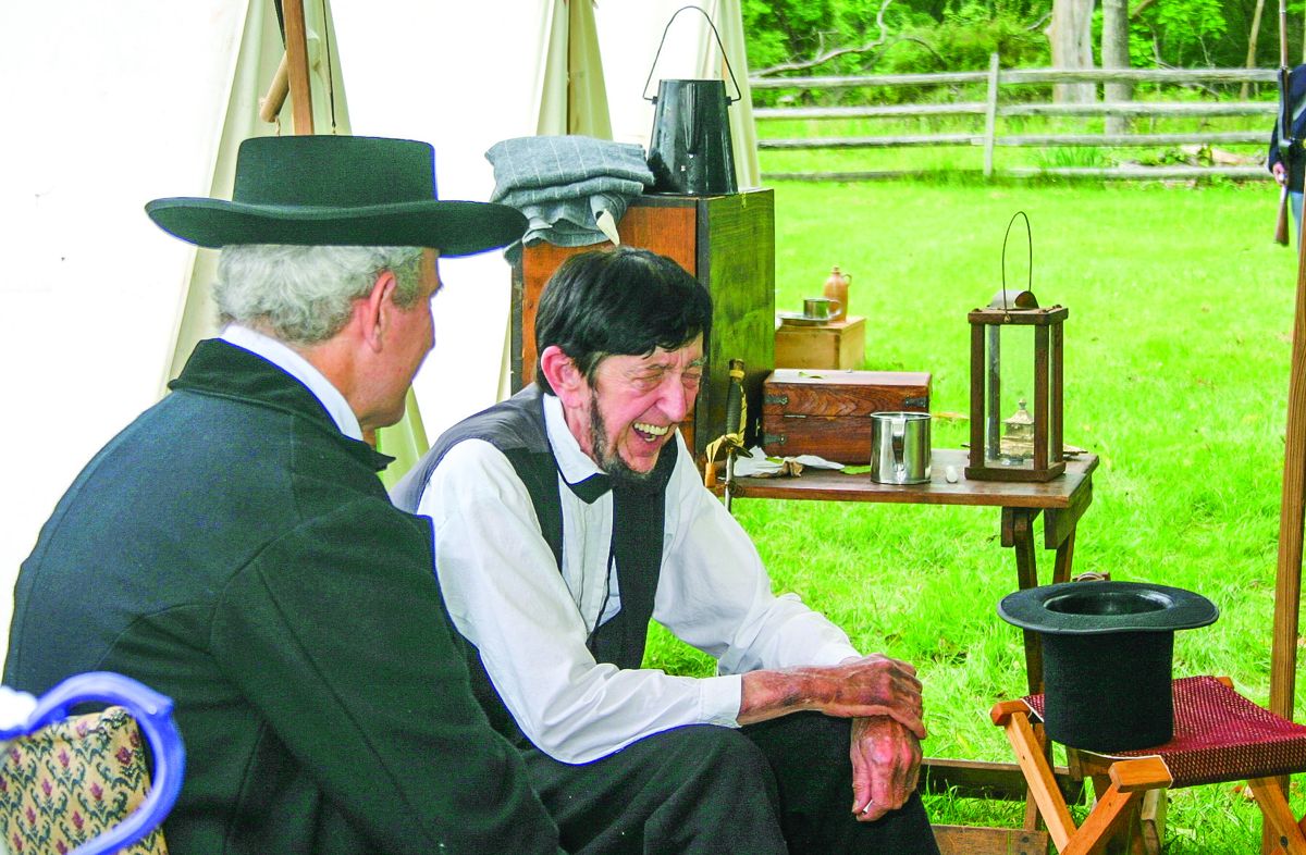 President Lincoln, portrayed by Robert Costello, and Sec. of State Seward, portrayed by Steve Curcio, share a funny story. (Christopher C. Wantuck)