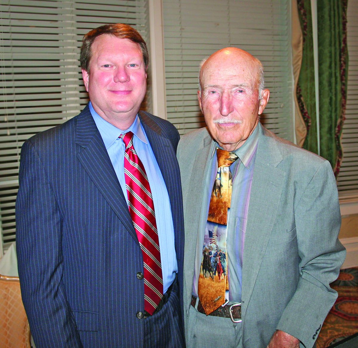Jack Melton and guest speaker Ed Bearss at one of the Civil War Round Table of Atlanta meetings. Jack is past president 2012-2013 and publisher of Civil War News and The Artilleryman Magazine.