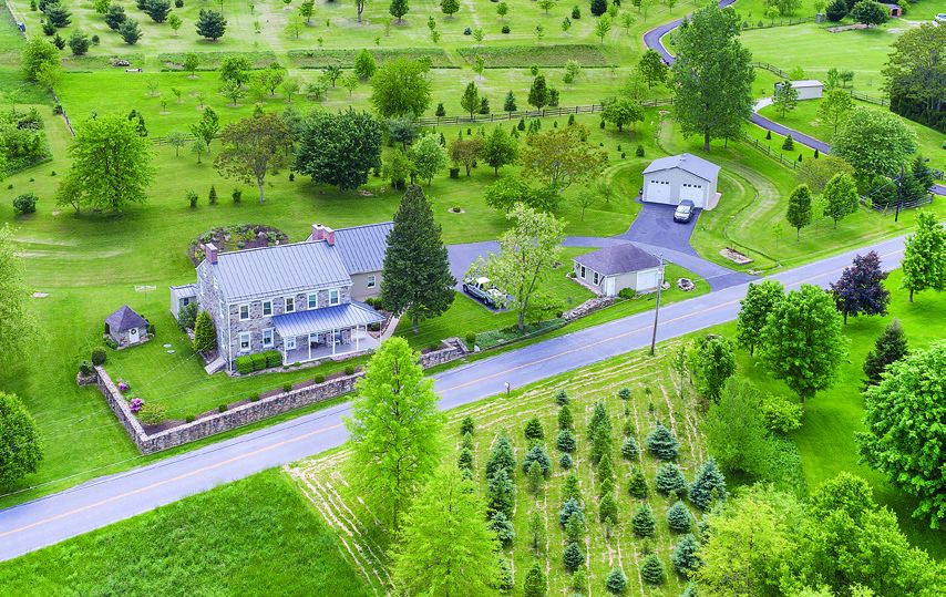 PERFECTION!!! Restored and 100% new features & construction. 1840 Stone Home with geothermal 3 zone HVAC system. 4 bedrooms, 2.5 baths, hardwood floors, 1st floor master suite, 1st floor 9’ ceilings, 2 car attached garage plus detached 4 car garage & workshop all on 2.88 acres.