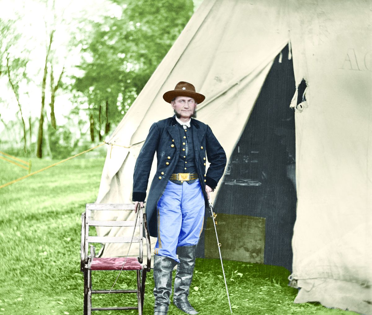 Gen. Judson Kilpatrick, 3rd Div., Cavalry Corps; Culpeper, Va.; Sept. 1863 Colorization © 2012 civilwarincolor.com courtesy civilwarincolor.com/cwn (Library of Congress)