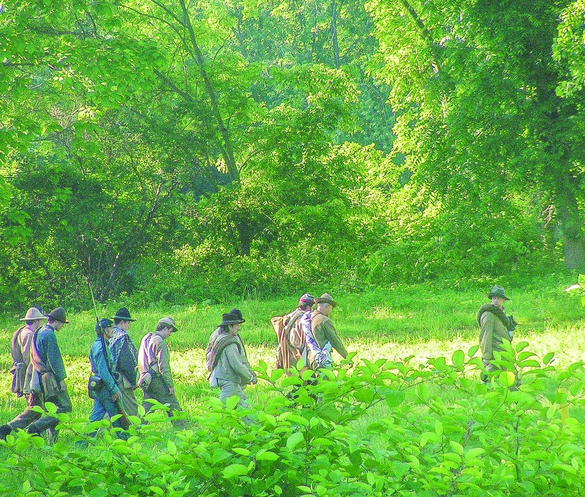 Arriving at the Camp from the Railroad Depot. (Claudia Carnes)