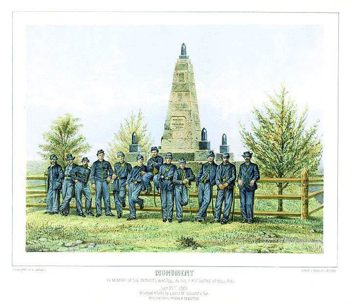 The first Bull Run monument on Henry Hill by Prang & Co.