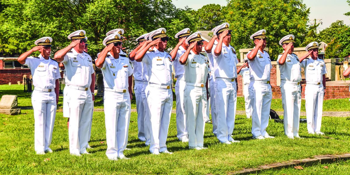 Peruvian Officers Salute in honor of Rear Admiral Tucker. The ceremony began at 10 a.m. on June 12, 2017. It was—to the day—the 134th anniversary of Admiral Tucker’s death.