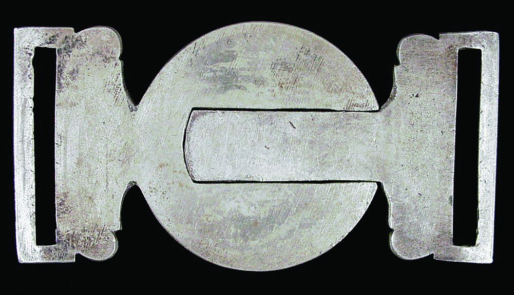 South Carolina silver two-piece belt buckle reverse.