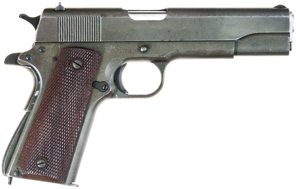 Colt M1911A1 .45 caliber semi-automatic pistol.