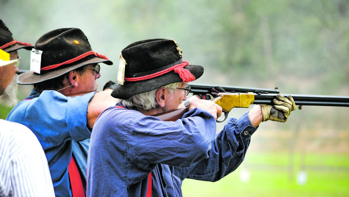 Henry shooters can empty their 16-shot magazines very quickly. When the magazine is empty they must single load for the rest of the relay.