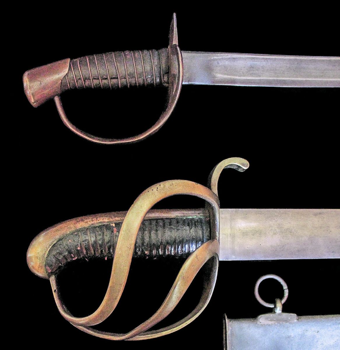 Comparison of guards on a Kenansville sabre, and this tentatively identified Sharp & Hamilton cavalry sword.