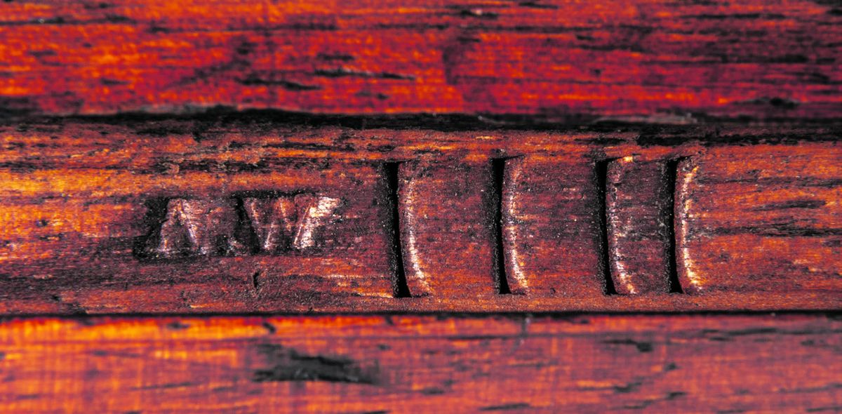 “A.W” and roman numeral IIII punched into the ramrod channel. (Courtesy The Atlanta History Center George Wray Collection.)