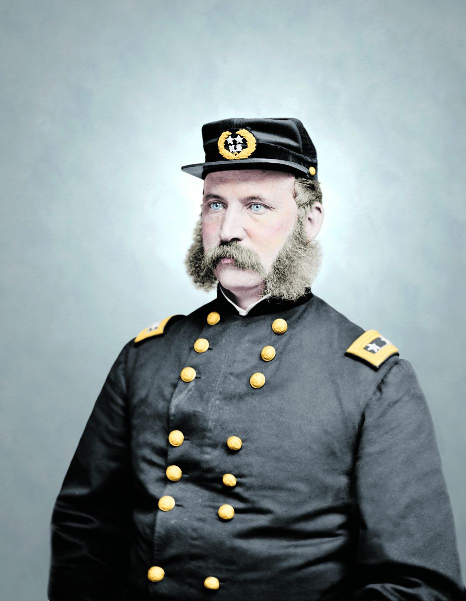 Gen. John Gray Foster; Colorization © 2018 civilwarincolor.com courtesy civilwarincolor.com/cwn (Library of Congress)