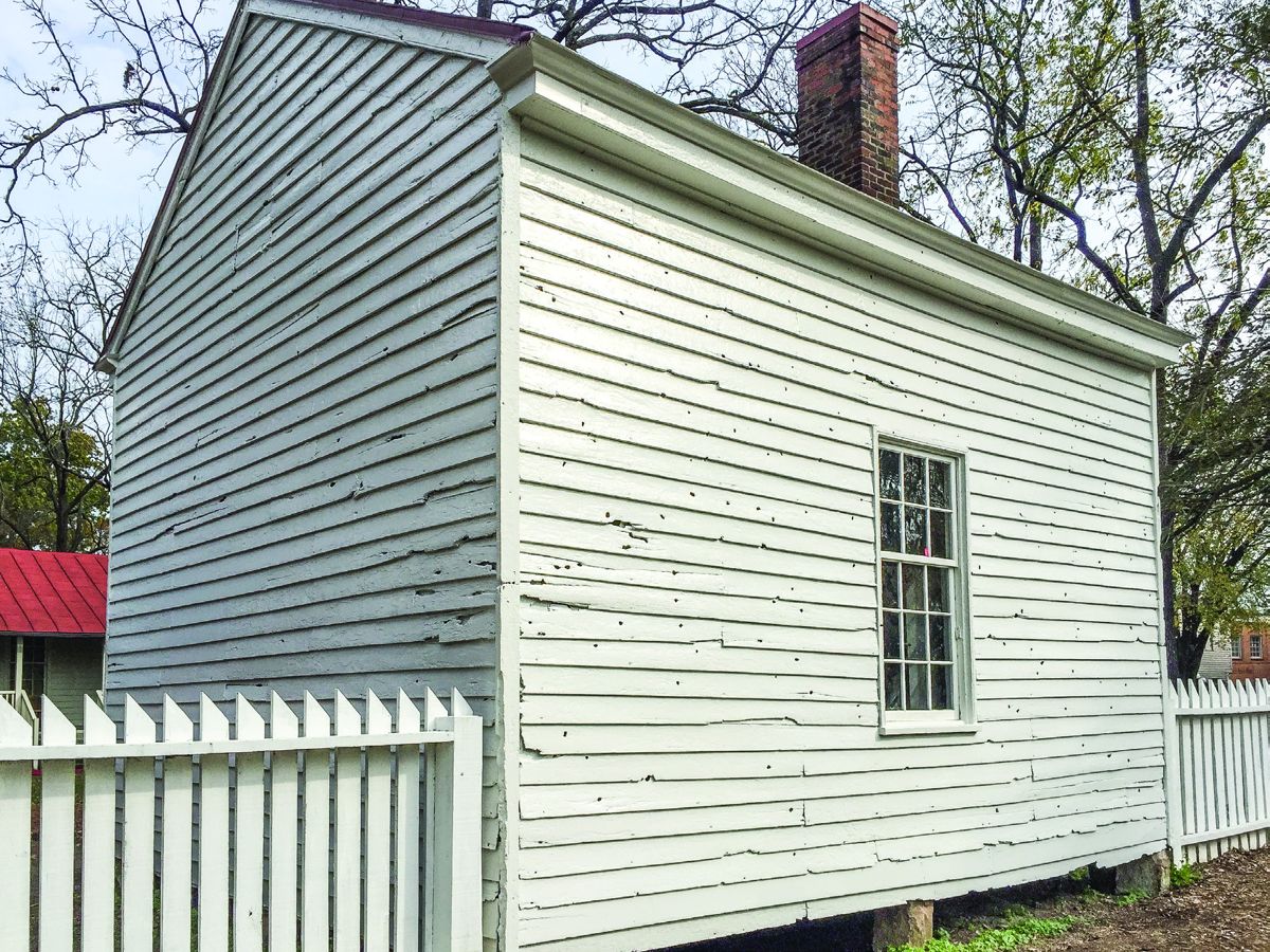 The farm office restored today with approximately 350 bullet holes. (All photos Gregory L. Wade)
