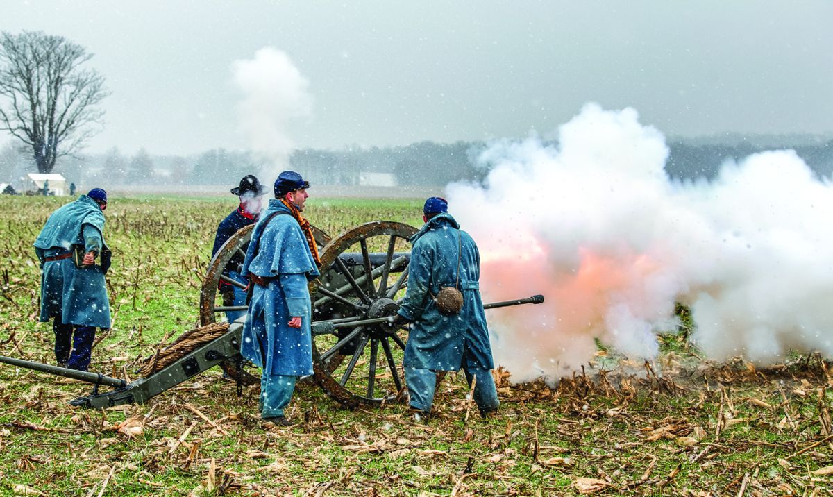 Union artillery firing. (Buddy Secor)
