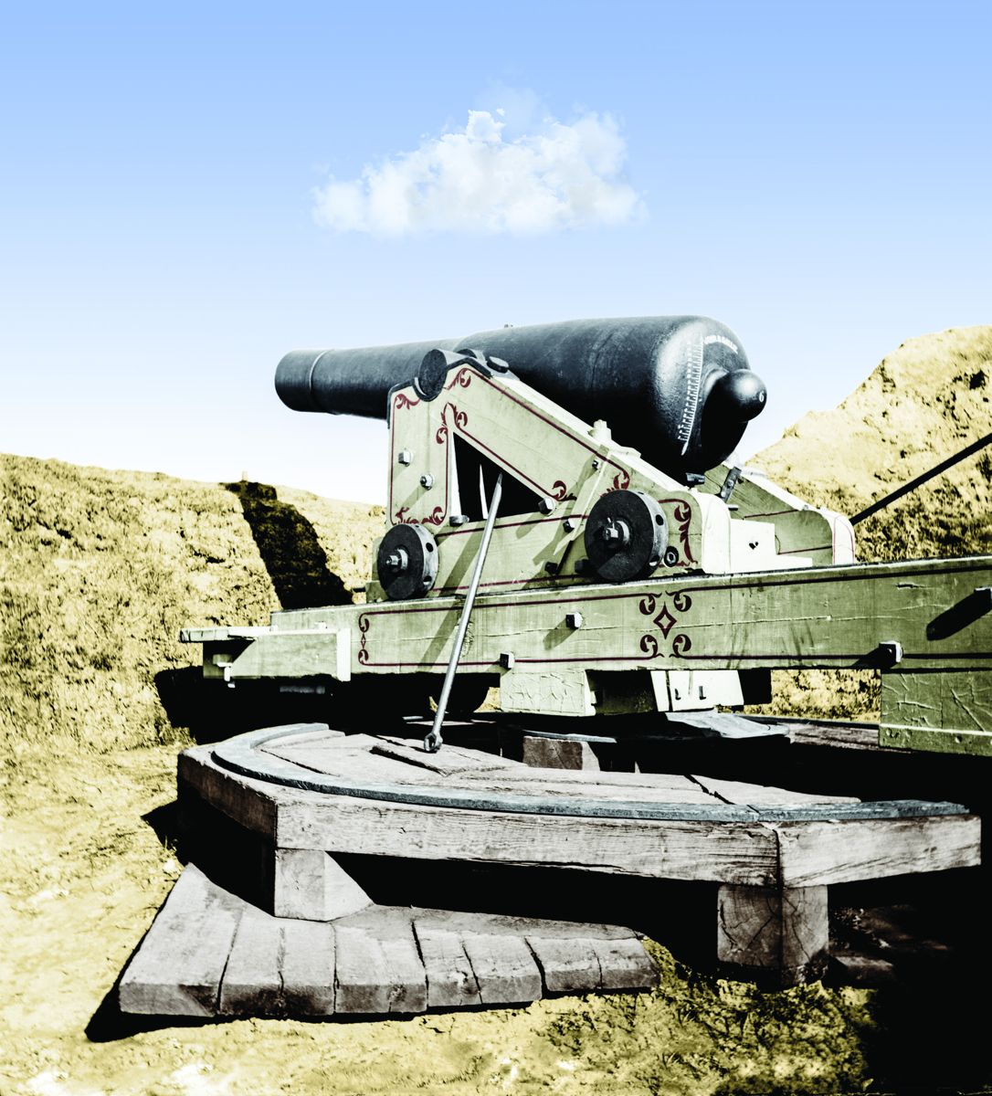 John B. Gallie Gun, Fort McAllister, Ga.; Colorization © 2015 civilwarincolor.com courtesy