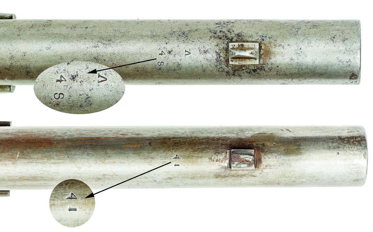 Close up of Whitney Enfield Rifle Musket lock with standard lock markings.