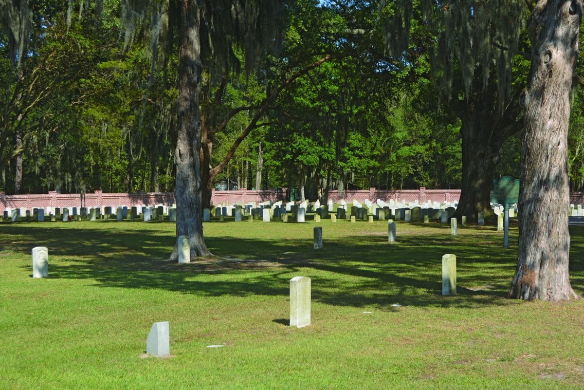 Section in the Florence National Cemetery containing the mass graves of men who died at the Stockade.