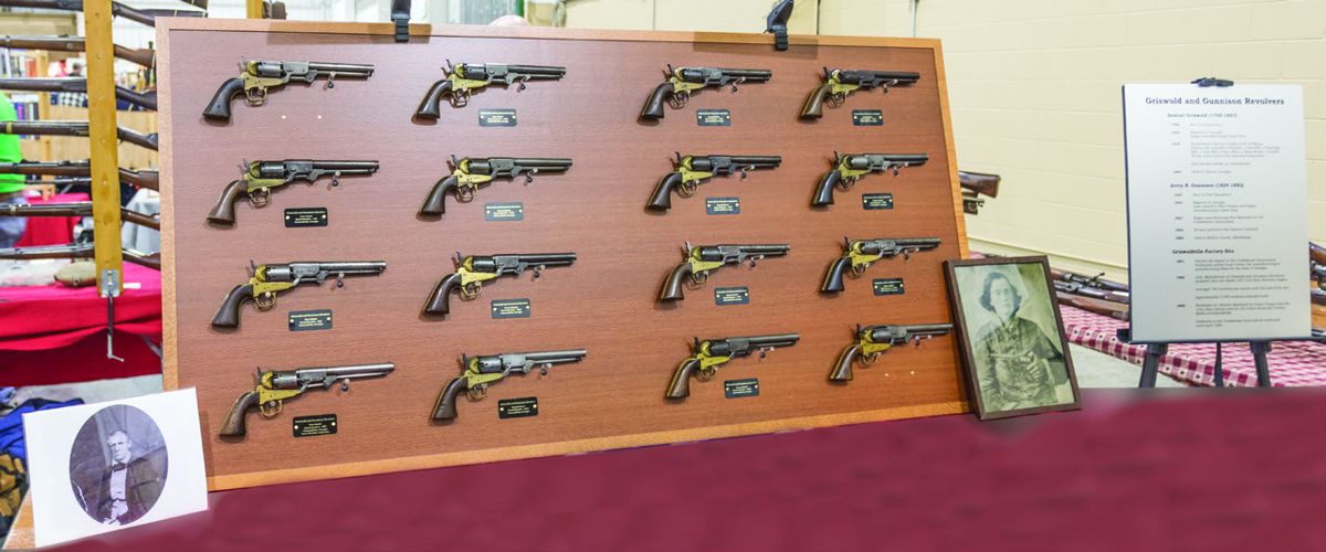 Arston Grant’s Best of Show display Griswold and Gunnison Revolvers.