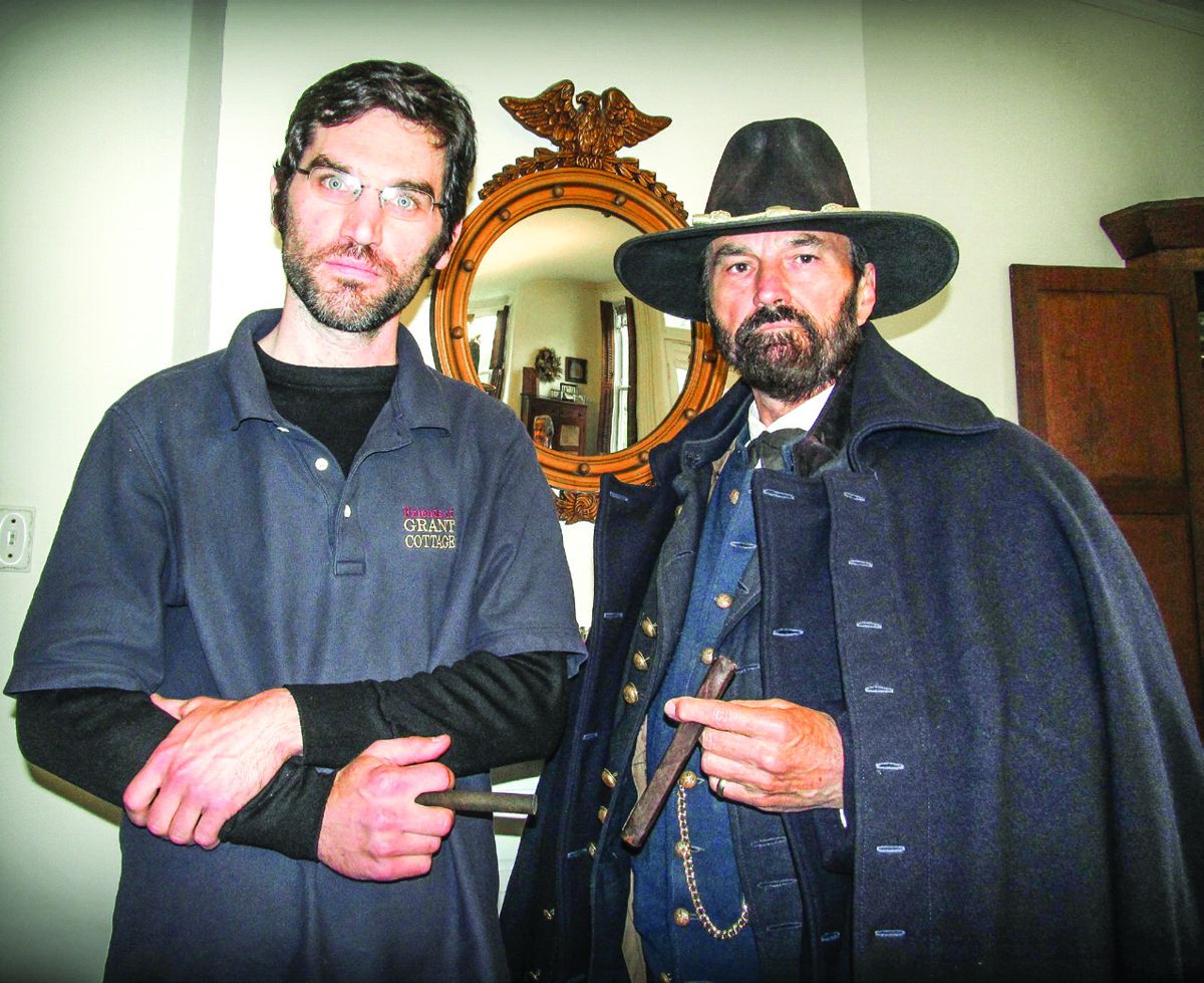 Ben Kemp and Curt Fields portraying Grant. (Grant Cottage at Mt. McGregor, N.Y.)