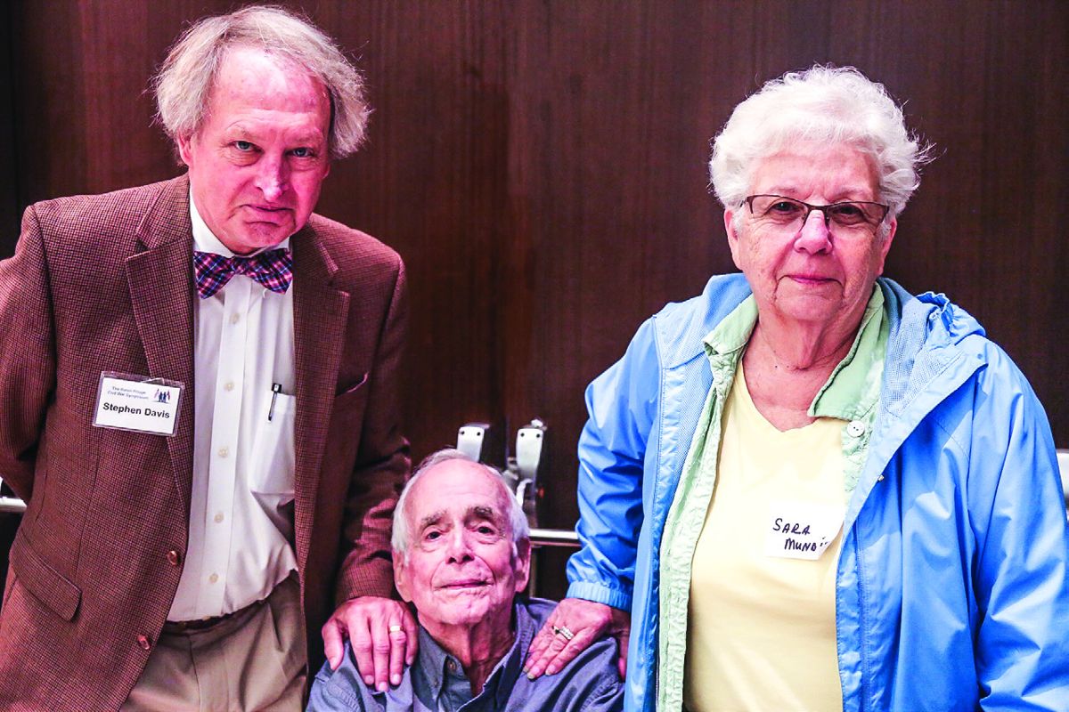 Jim and Sarah Mundie, booksellers, were among the vendors supporting the Baton Rouge Civil War Symposium. They are longtime friends of Steve Davis (left).