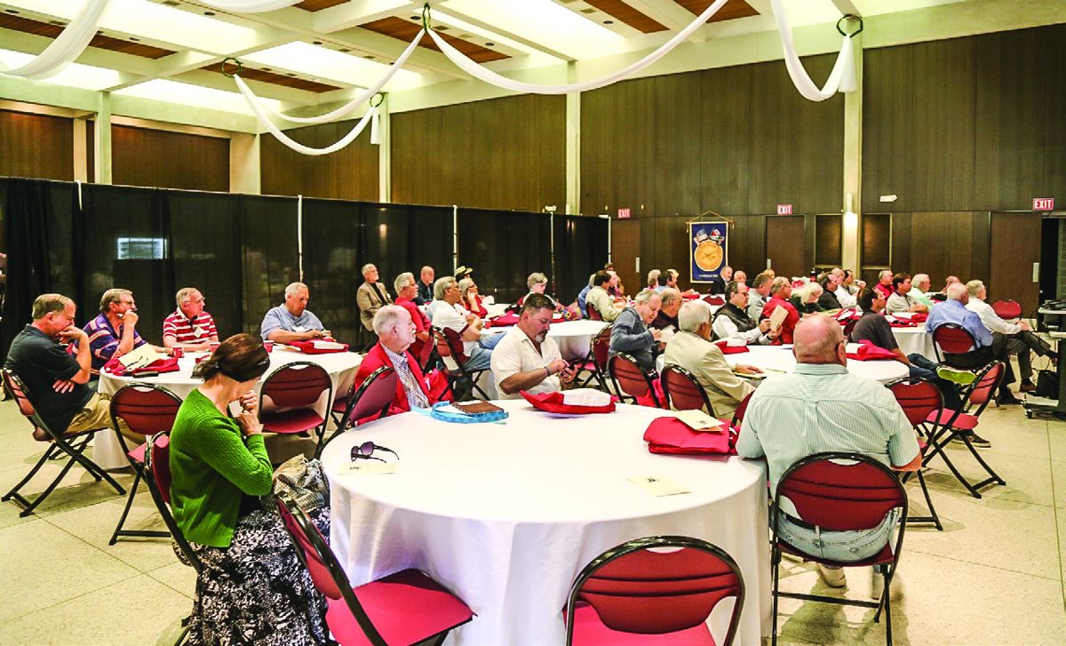 The program ran all day Saturday, nine to four. At the table in the foreground (red jacket) is Bill Lee, President of the BRCWRT.