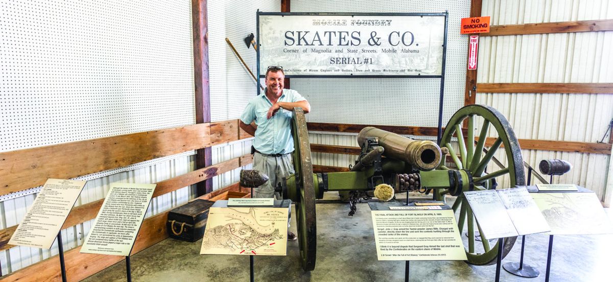 Ken Knoll and his “Skates & Co. Serial #1” award winning display in the Artillery building.
