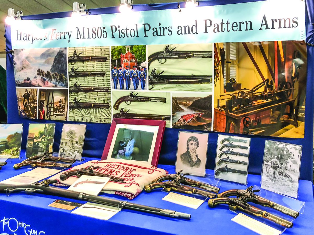Rick Hudack’s Harpers Ferry Pistol Pairs display.