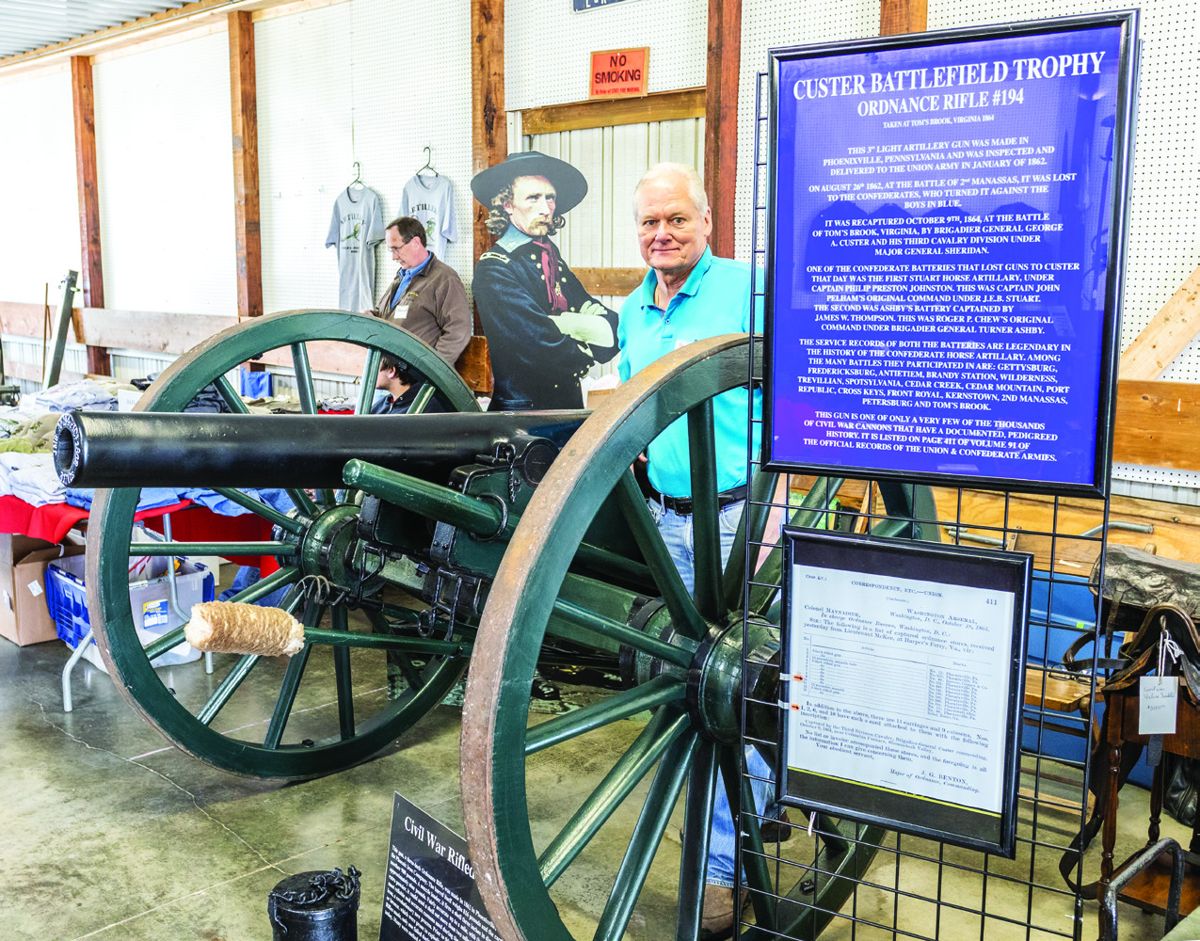 Ron Cleveland poses with his U.S. 3-inch Ordnance Rifle #194 that is a Custer Battlefield Trophy.