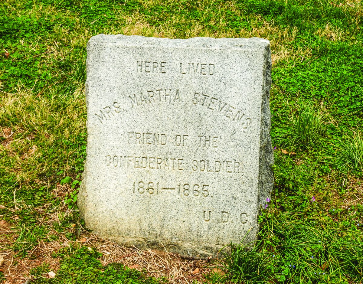 Martha Stephens Monument – Martha Stephens, according to her own account, stayed in her home during the Union assault on the Sunken Road. Legend has it that she tore her petticoats into bandages to bind the wounds of Confederate wounded.