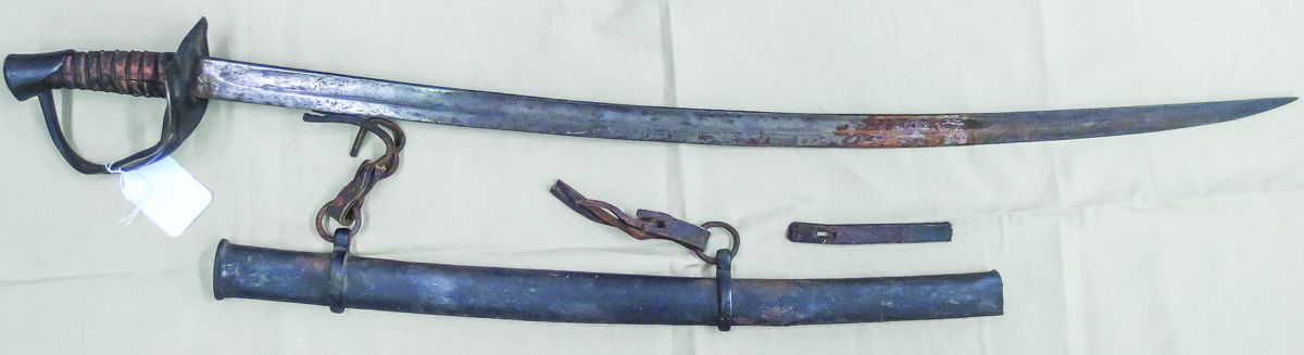 Classic Kenansville saber showing saber hangers cut for decorative display at the Keck