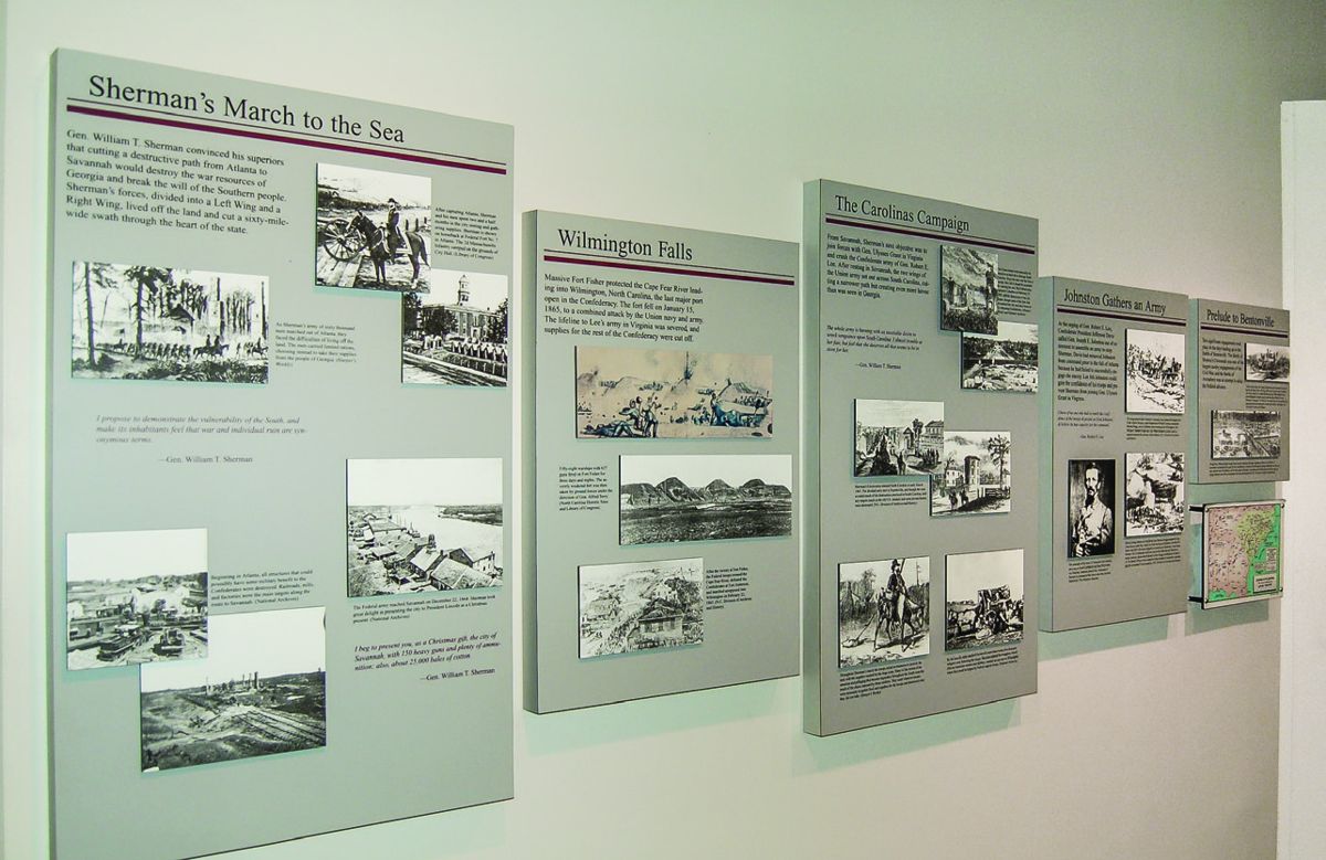Exhibit panels orient the visitor about the last phase of the Civil War.