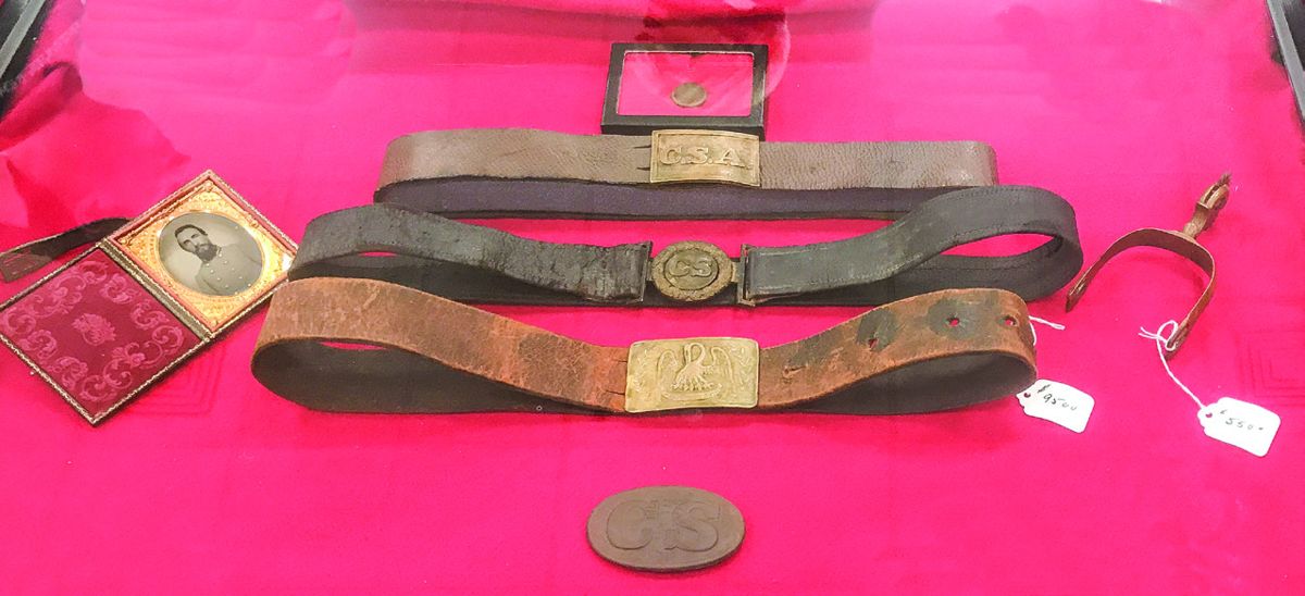 Wallace Markert, Proprietor of CS Acquisitions Museum, had an assortment of CS accoutrements and weapons for sale.