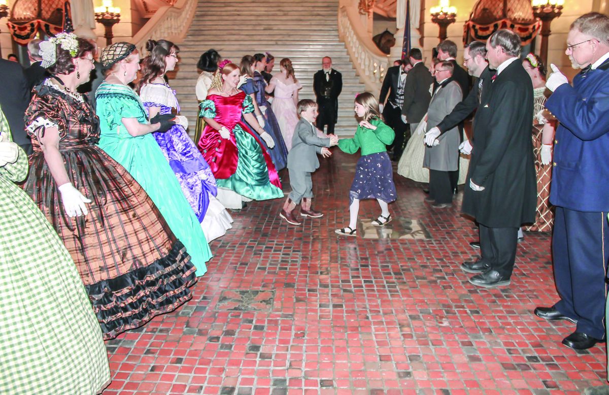 Dancers at the ball ranged in age from six to ninety-one. The adults were delighted to see young people involved and helped them move through the formations.