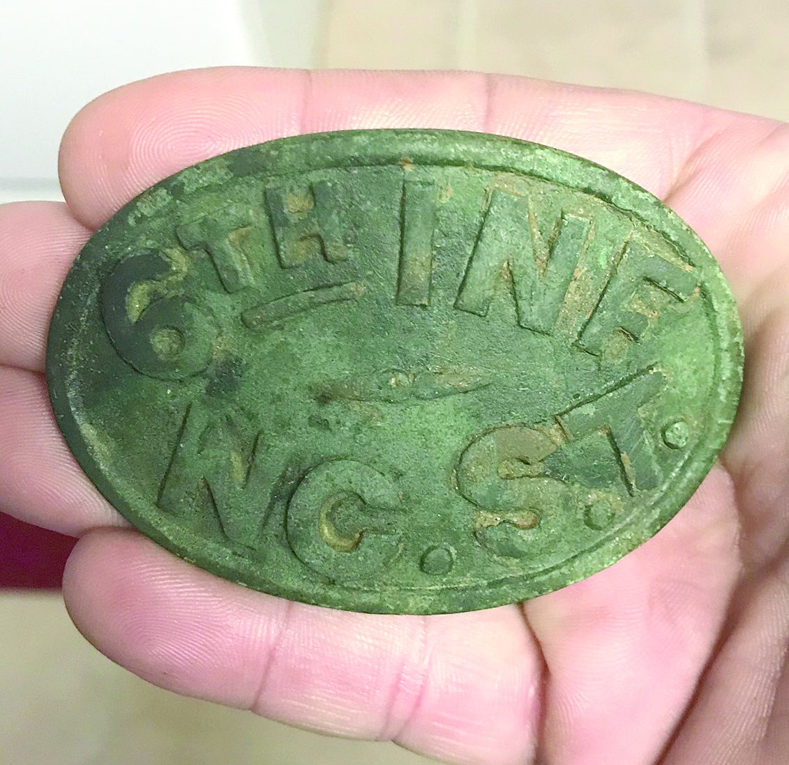 Excavated 6th Infantry North Carolina State Troops belt buckle.