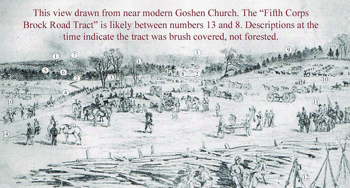 Forbes Sketch May 9 of the Spotsylvania Battlefield.