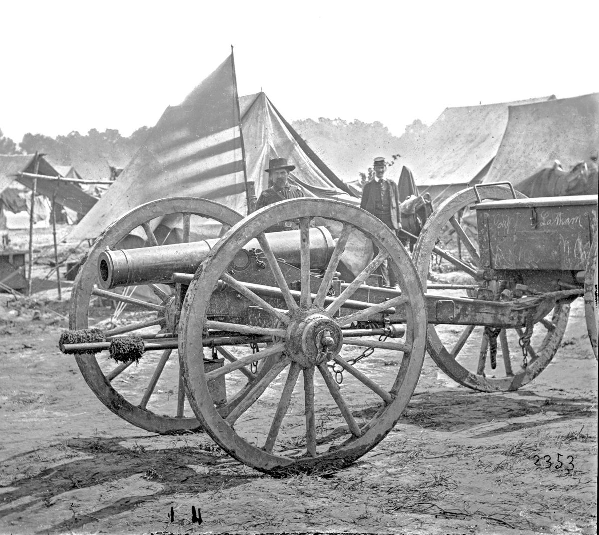 Captured 12-pounder bronze field howitzer. This is one type of cannon used by the of Saint Mary’s Cannoneers Battery. (Library of Congress)