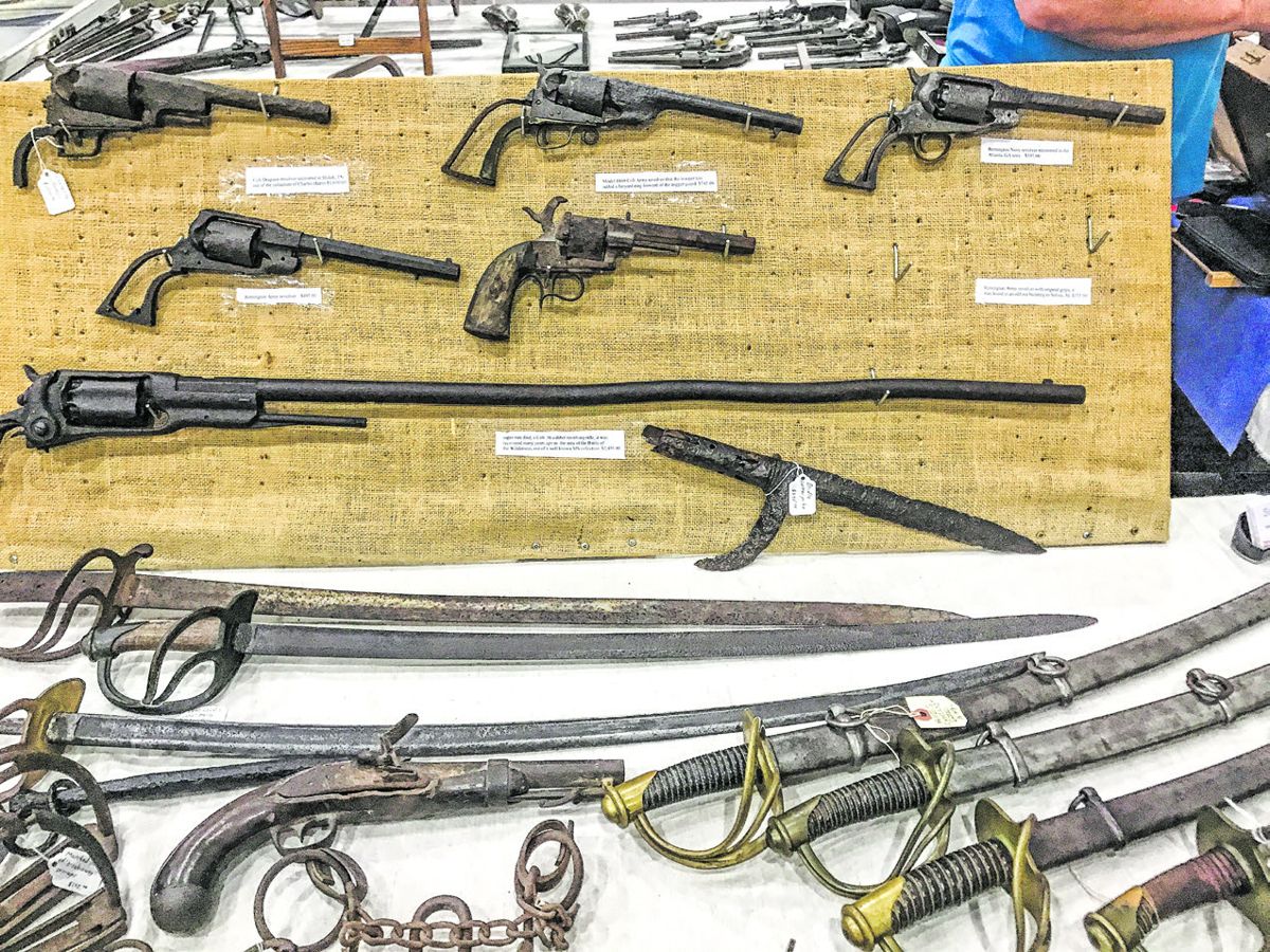 Tom Hays had a variety of both dug and non dug Civil War weapons and artifacts.