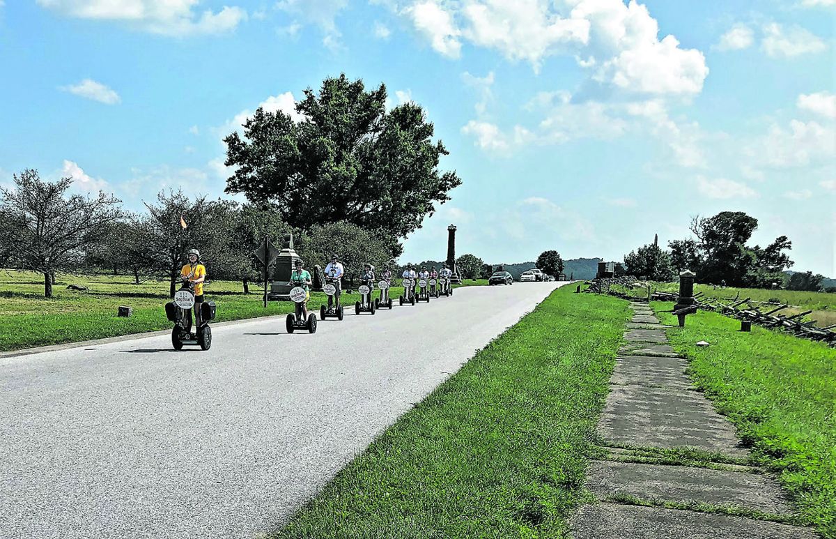 Segway tour of Gettysburg cruises along Cemetery Ridge.