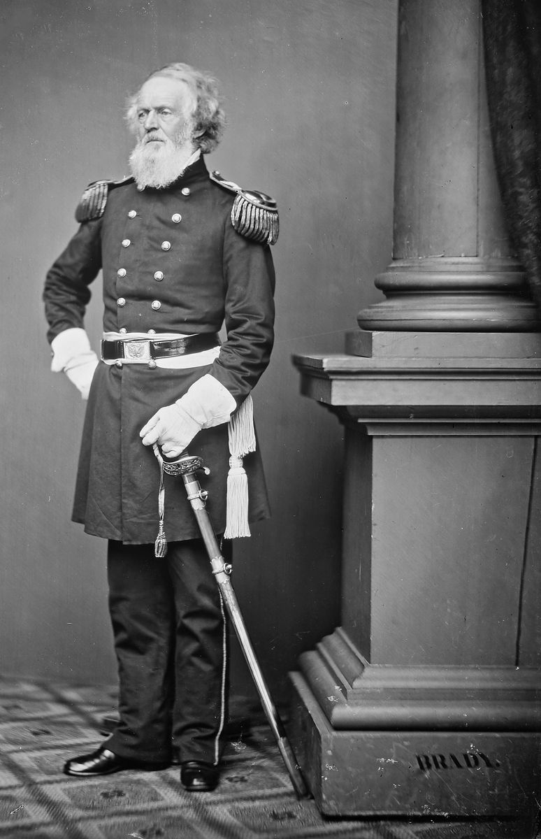 Gen. Joseph K. F. Mansfield. Brady is written on the pedestal. (National Archives Identifier 528442)
