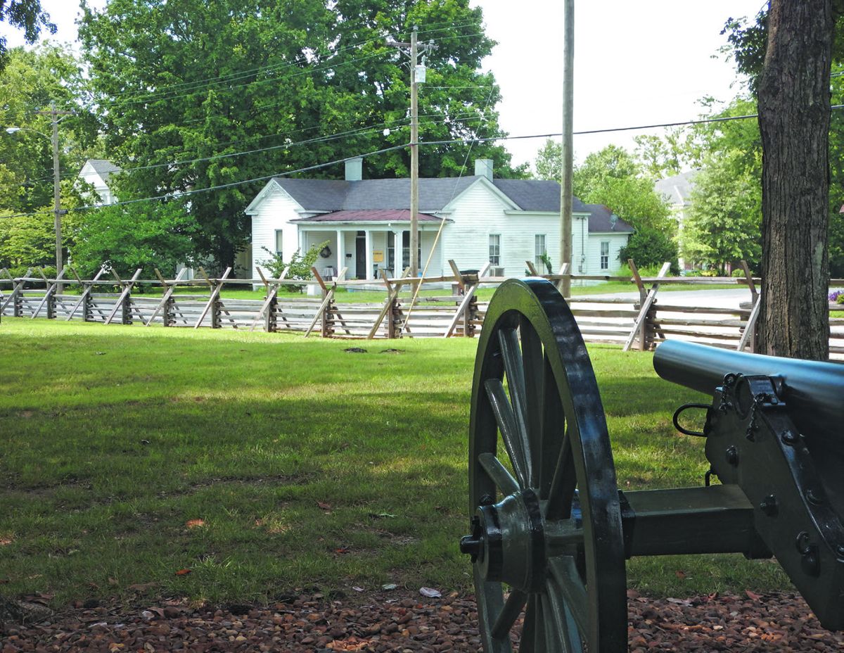 View looking west across Columbia Pike from already preserved land part of the Carter Hill Battlefield Park. (Greg L. Wade)