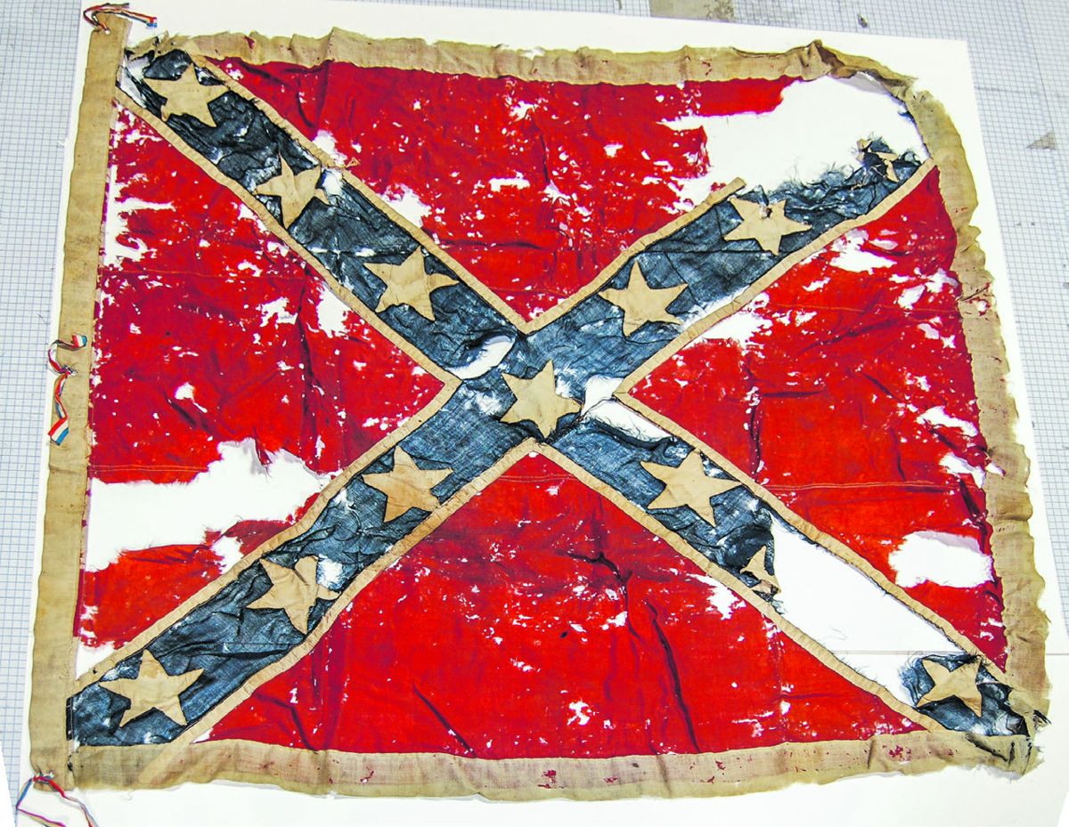 9th VA Flag prior to conservation.