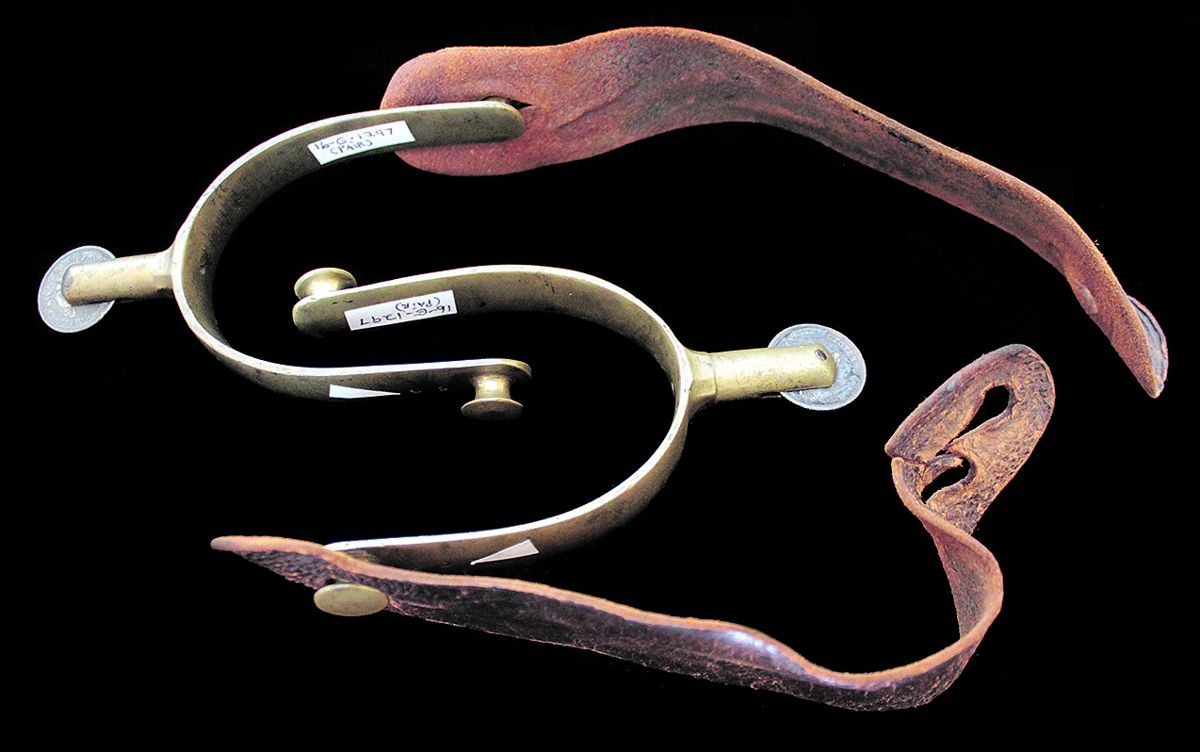 Confederate raking spurs, with original leather straps. (Photos courtesy OldSouthAntiques.com)