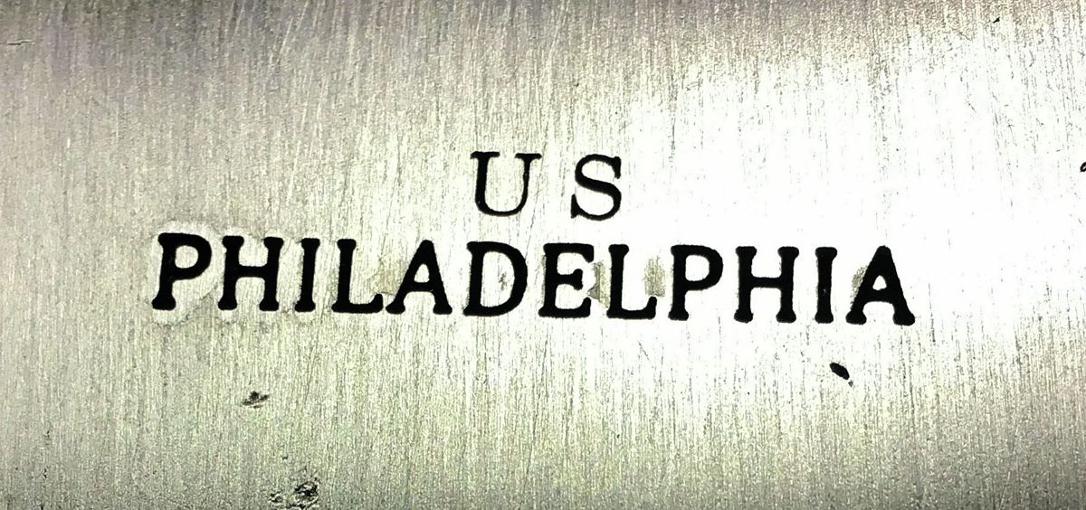 Philadelphia” contractor lock plate stamp. Image courtesy Todd