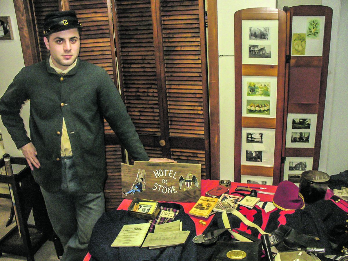 Colin Zimmerman displayed some of his collection of Civil War items at the meeting.
